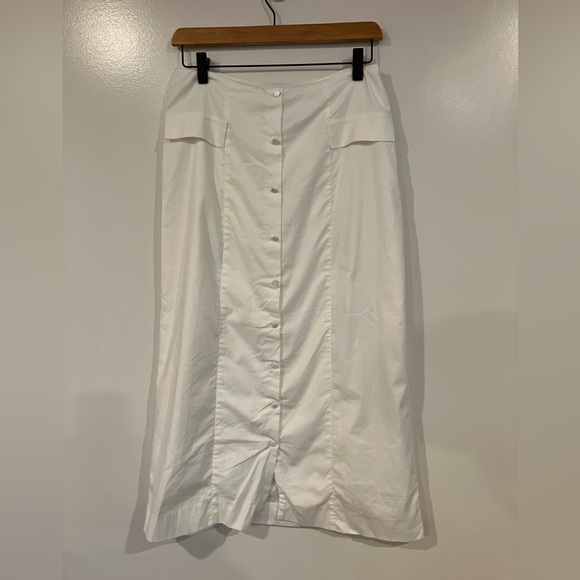 Reformation Marcie Two Piece Set – White Cotton Top & Midi Skirt - Picture 4 of 11